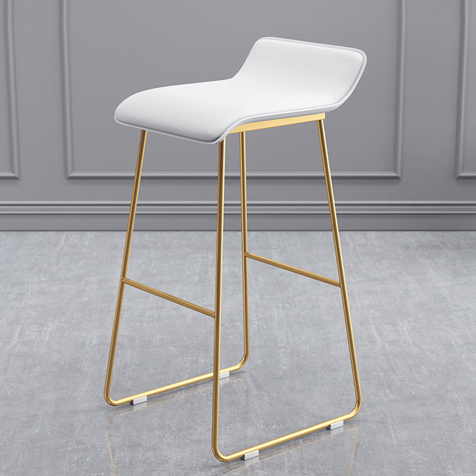 Modern Armless Backrest Counter Stool Steel Cafe Bar Stool with Pedal and Acrylic Seat