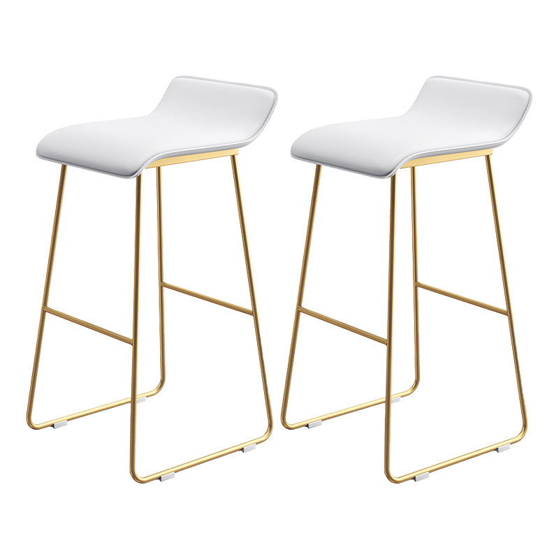 Modern Armless Backrest Counter Stool Steel Cafe Bar Stool with Pedal and Acrylic Seat