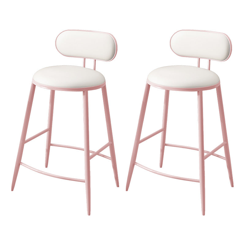 Scandinavian Footrest Milk Tea Shop Stool Matte Finish Iron Bar Stool