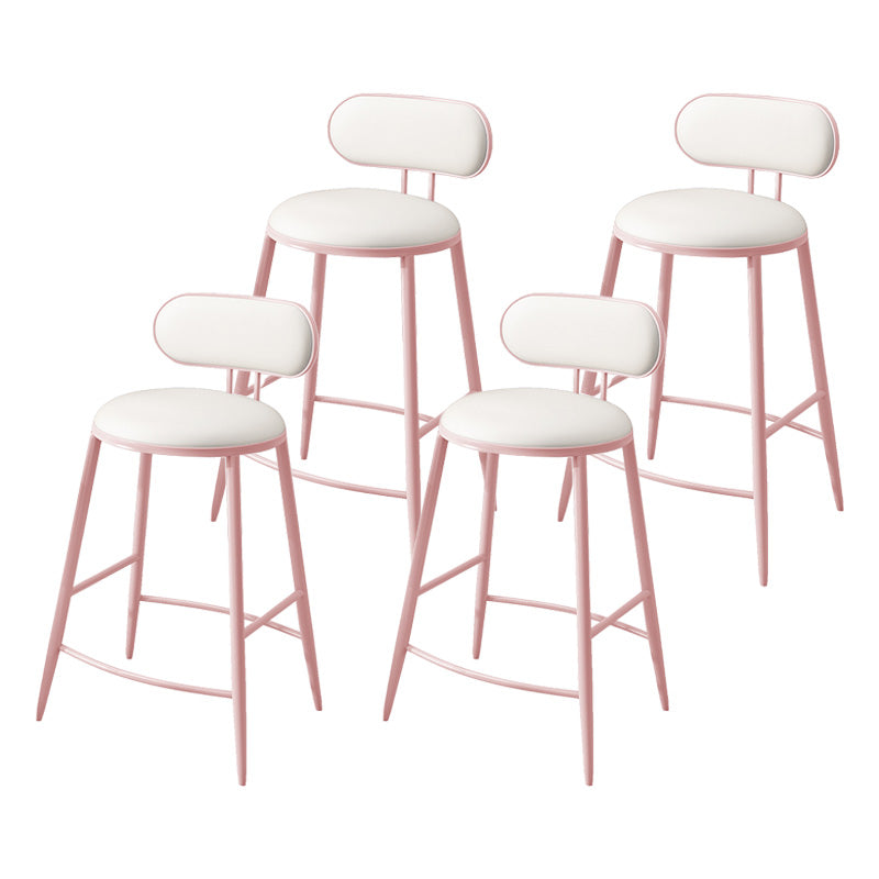 Scandinavian Footrest Milk Tea Shop Stool Matte Finish Iron Bar Stool