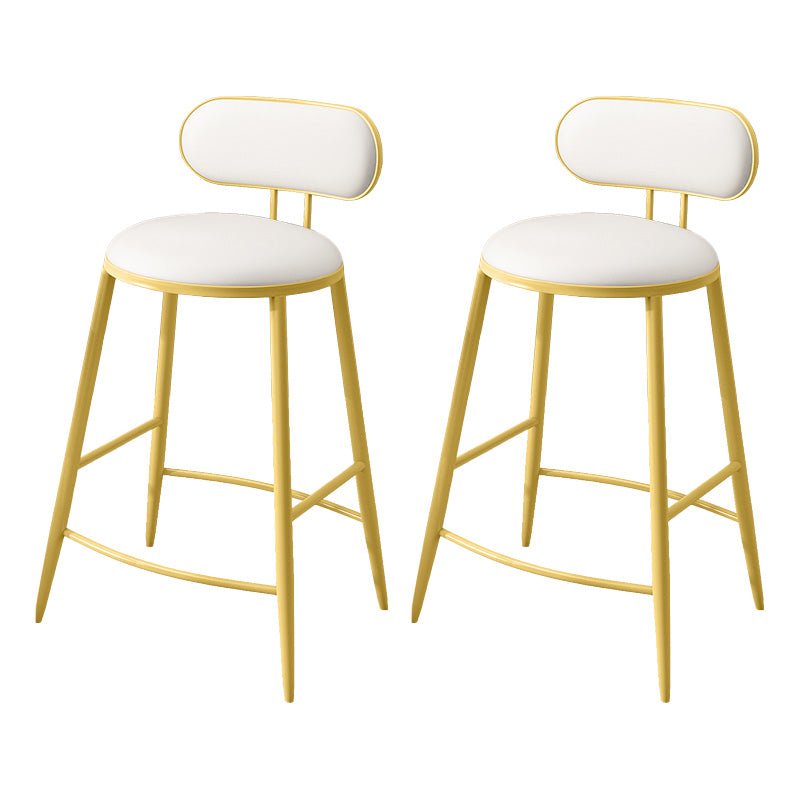 Scandinavian Footrest Milk Tea Shop Stool Matte Finish Iron Bar Stool