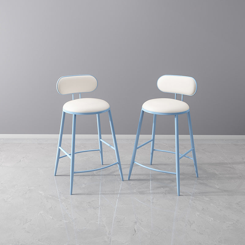 Scandinavian Footrest Milk Tea Shop Stool Matte Finish Iron Bar Stool