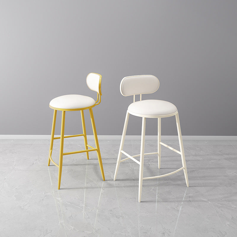 Scandinavian Footrest Milk Tea Shop Stool Matte Finish Iron Bar Stool