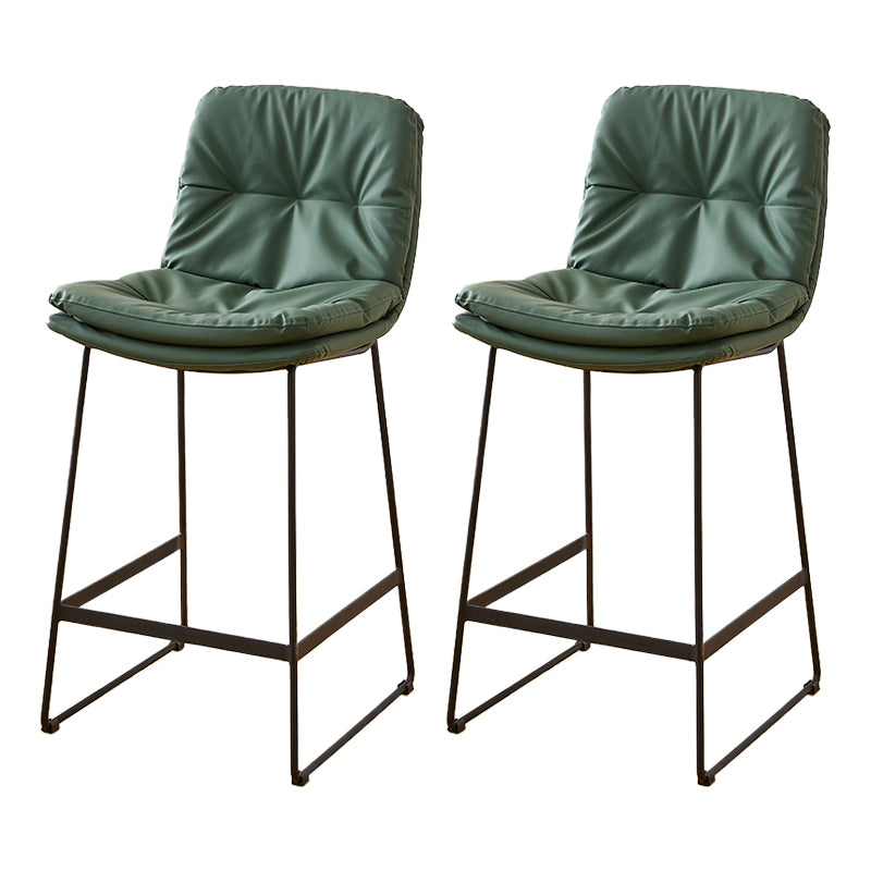 Scandinavian Coffee Shop Footrest Stool Matte Finish PU Leather Barstool