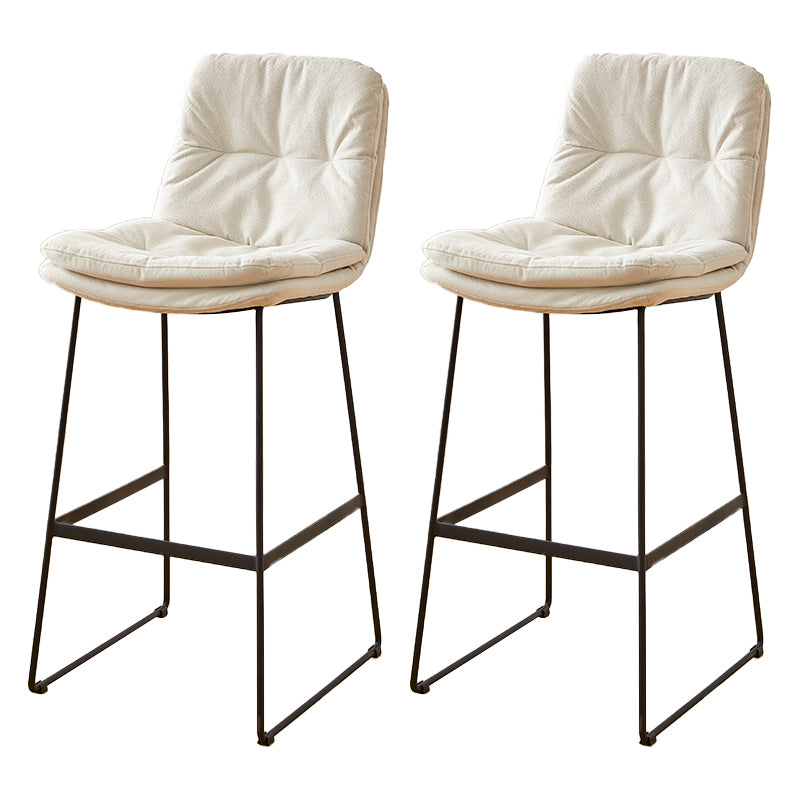 Scandinavian Coffee Shop Footrest Stool Matte Finish PU Leather Barstool