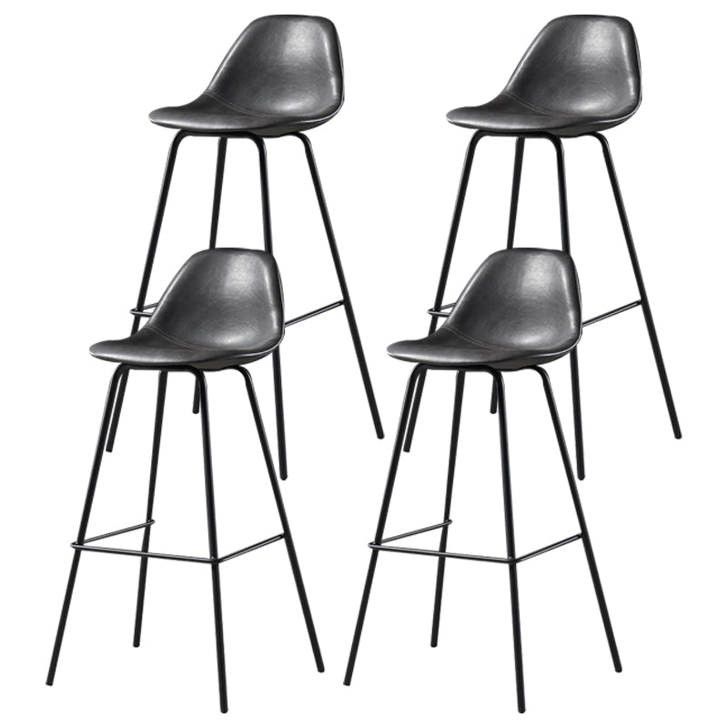 Contemporary Matte Finish PU Leather Barstool Footrest Restaurant Stool