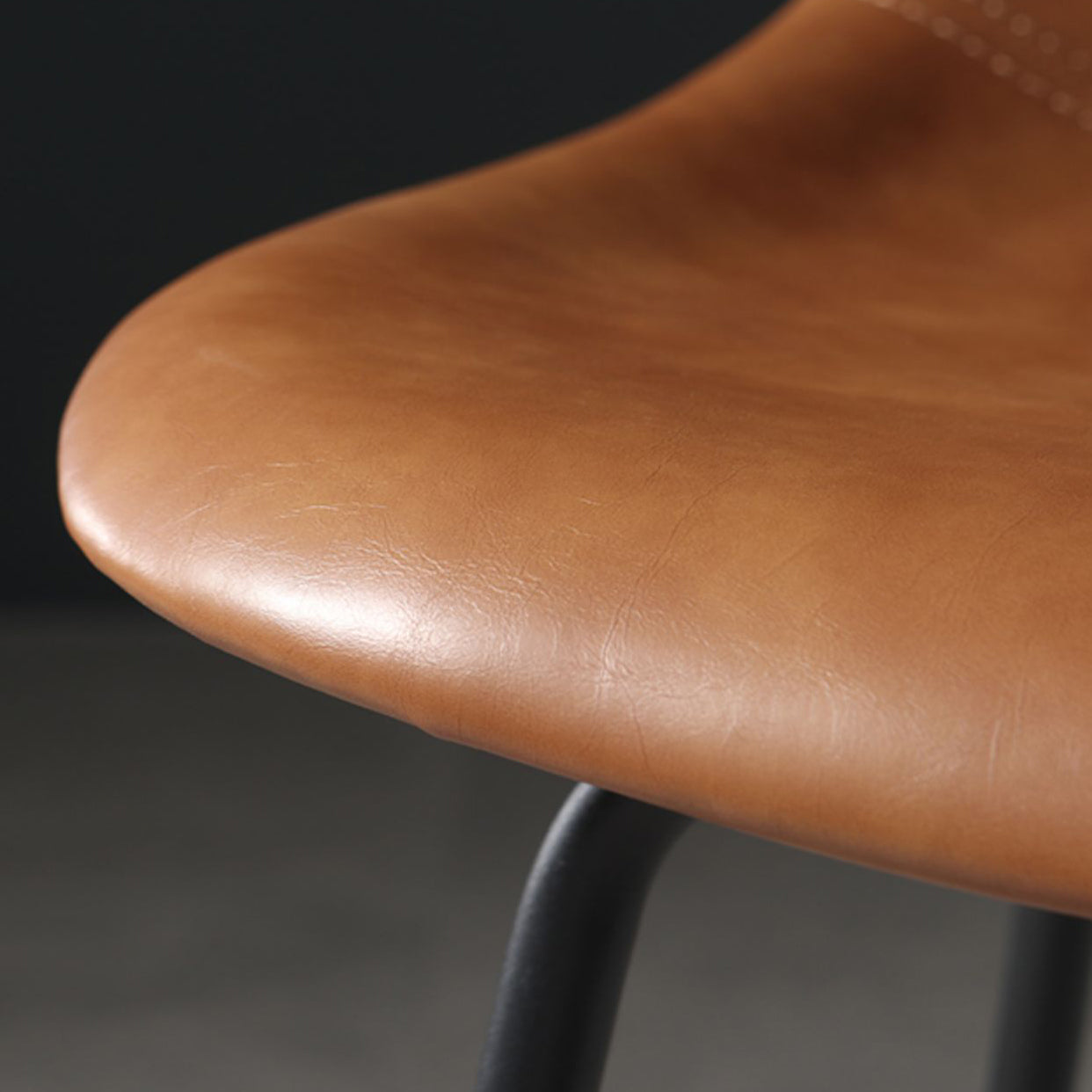 Contemporary Matte Finish PU Leather Barstool Footrest Restaurant Stool