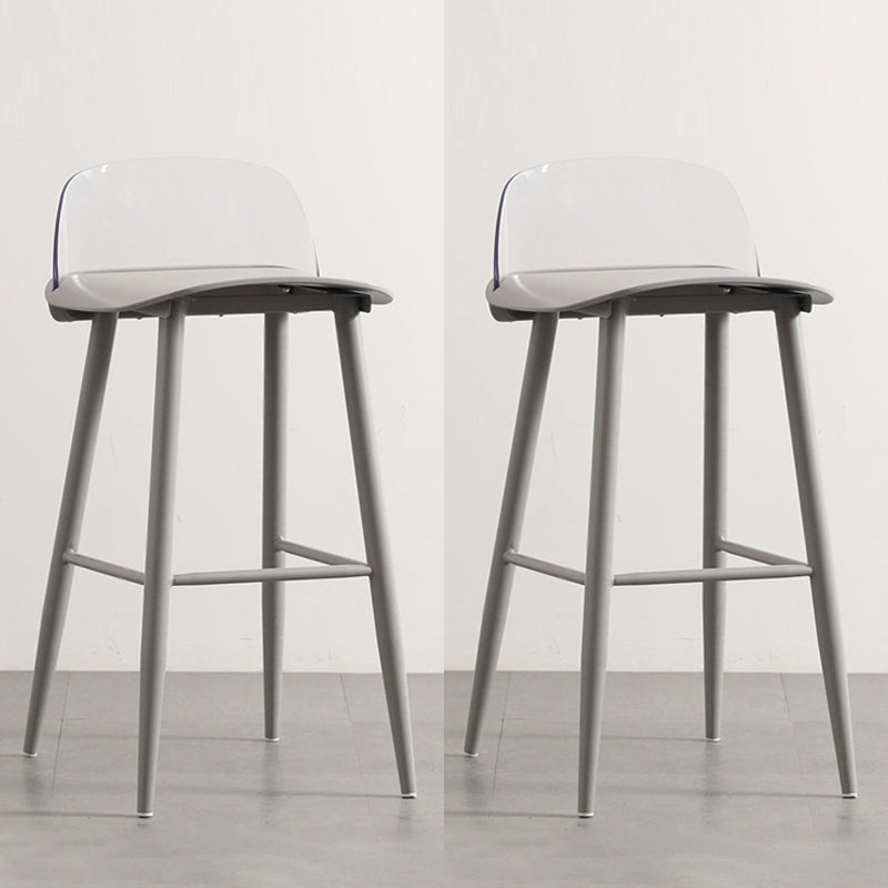 Modern Armless Backrest Counter Stool Iron Cafe Bar Stool with Acrylic Seat and Pedal