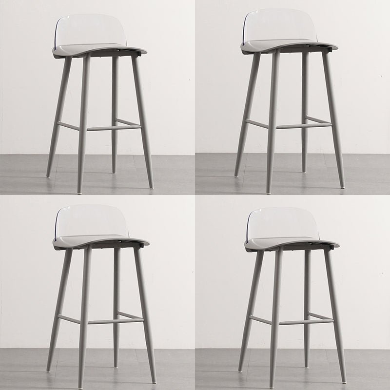 Modern Armless Backrest Counter Stool Iron Cafe Bar Stool with Acrylic Seat and Pedal