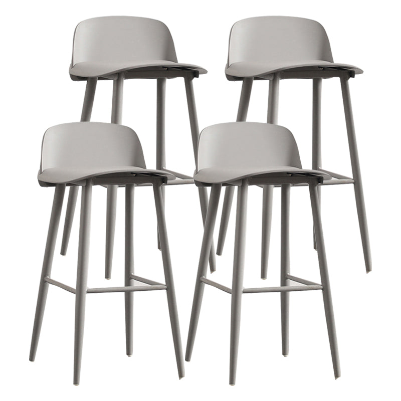 Modern Armless Backrest Counter Stool Iron Cafe Bar Stool with Acrylic Seat and Pedal