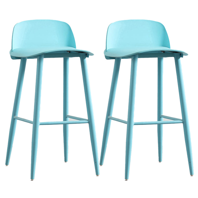 Modern Armless Backrest Counter Stool Iron Cafe Bar Stool with Acrylic Seat and Pedal