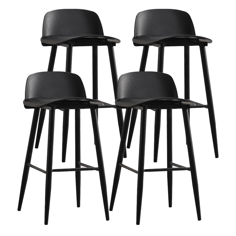 Modern Armless Backrest Counter Stool Iron Cafe Bar Stool with Acrylic Seat and Pedal