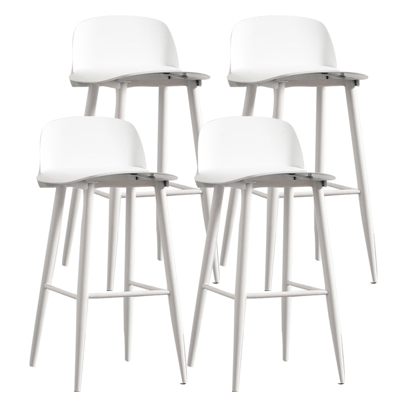 Modern Armless Backrest Counter Stool Iron Cafe Bar Stool with Acrylic Seat and Pedal