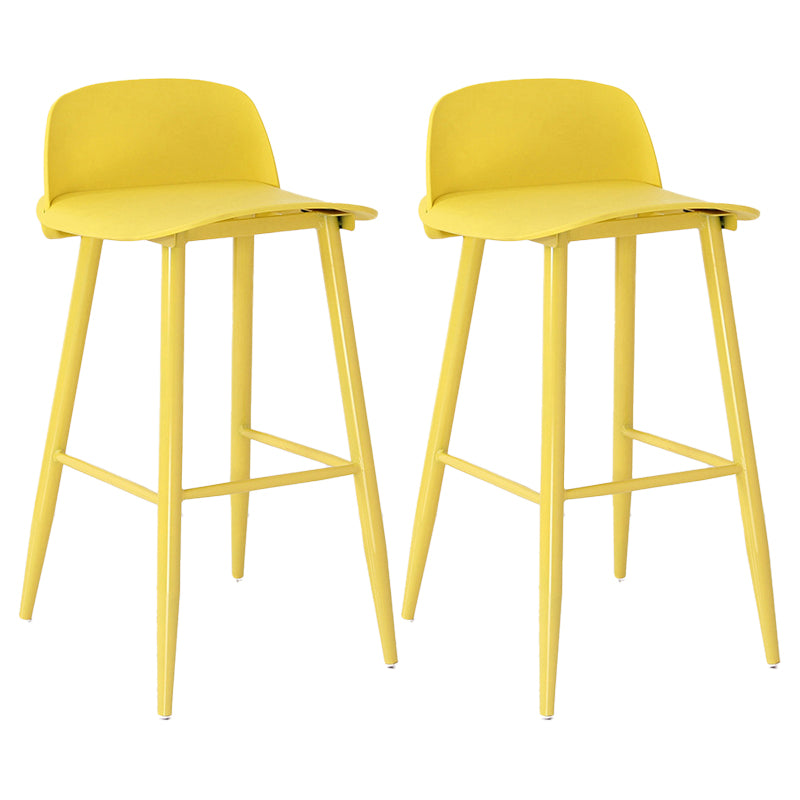 Modern Armless Backrest Counter Stool Iron Cafe Bar Stool with Acrylic Seat and Pedal