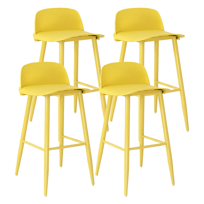 Modern Armless Backrest Counter Stool Iron Cafe Bar Stool with Acrylic Seat and Pedal