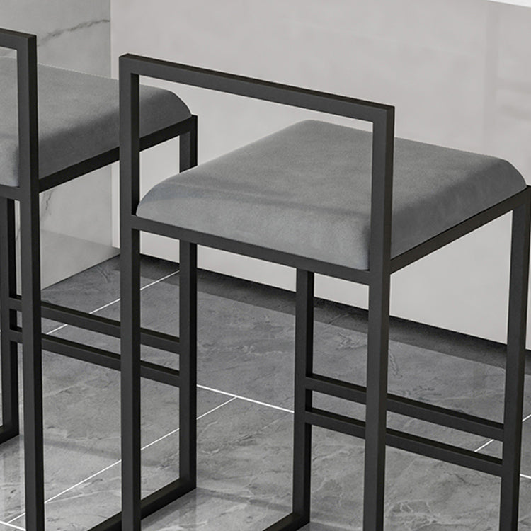 Modern Jewelry Shop Velvet Counter Stools Matte Finish Footrest Barstool