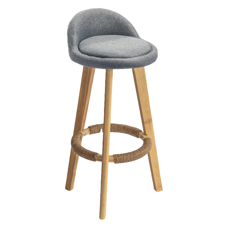 Modern Armless Backrest Counter Stool Rubber Wood kitchen Bar Stool with Cushion and Pedal