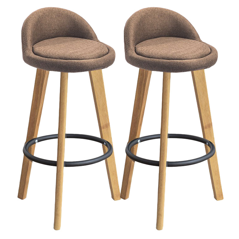 Modern Armless Backrest Counter Stool Rubber Wood kitchen Bar Stool with Cushion and Pedal