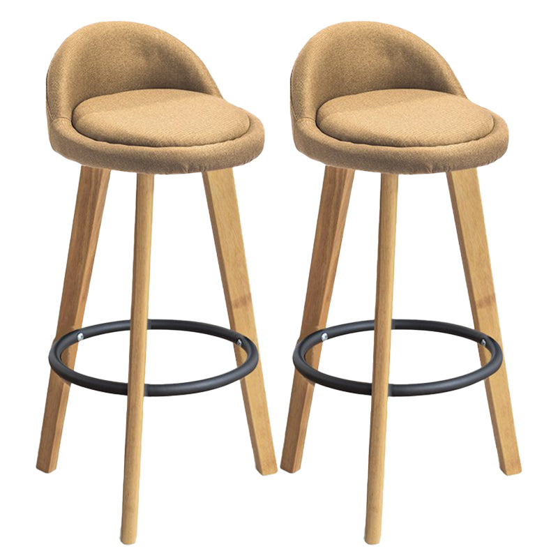 Modern Armless Backrest Counter Stool Rubber Wood kitchen Bar Stool with Cushion and Pedal
