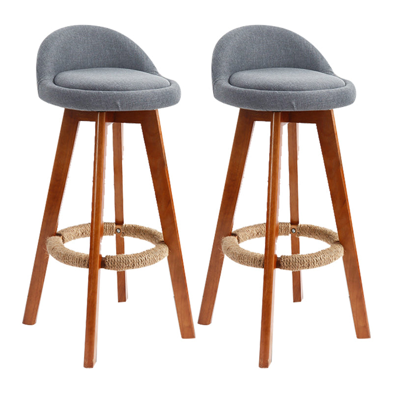 Scandinavian Rubberwood Upholstered Barstool Matte Finish Home Stool