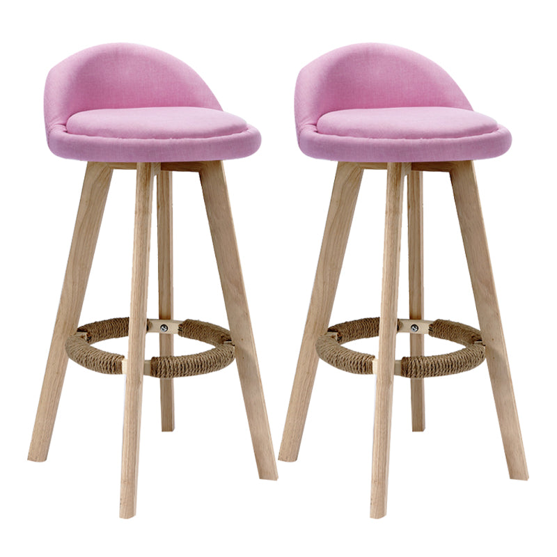 Scandinavian Rubberwood Upholstered Barstool Matte Finish Home Stool