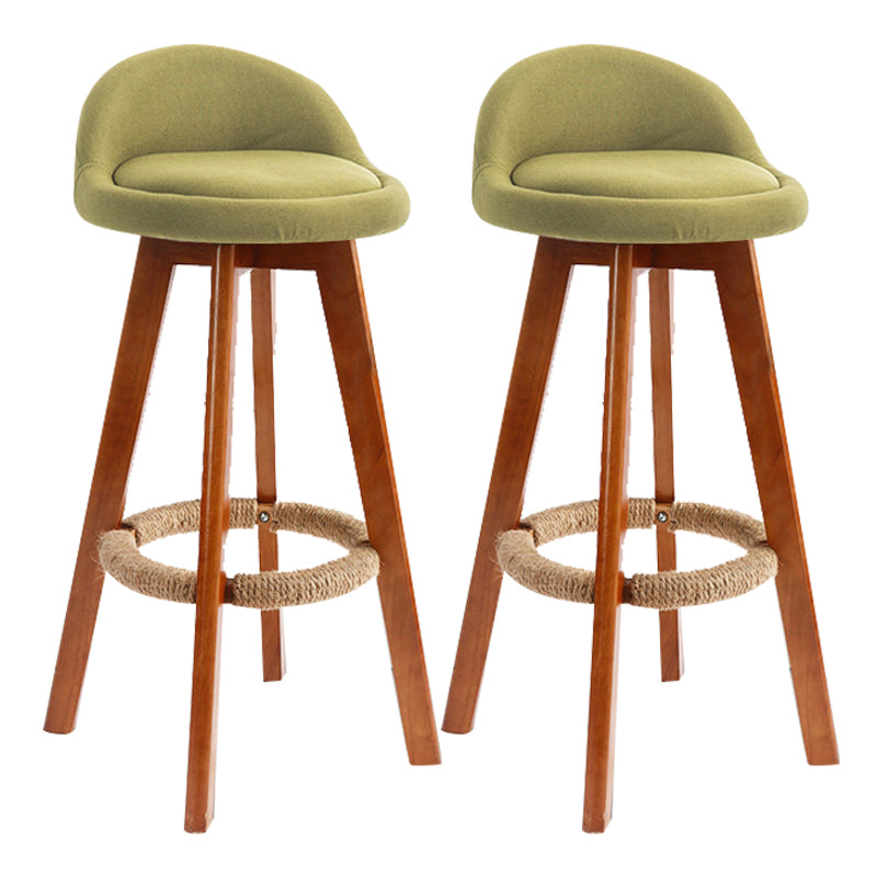 Scandinavian Rubberwood Upholstered Barstool Matte Finish Home Stool