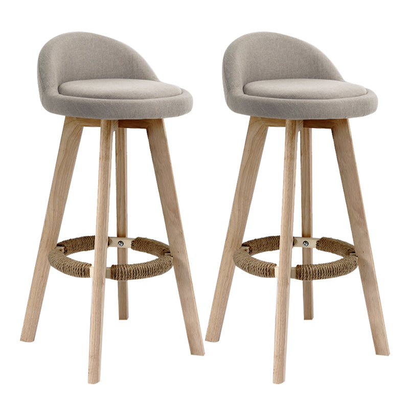 Scandinavian Rubberwood Upholstered Barstool Matte Finish Home Stool