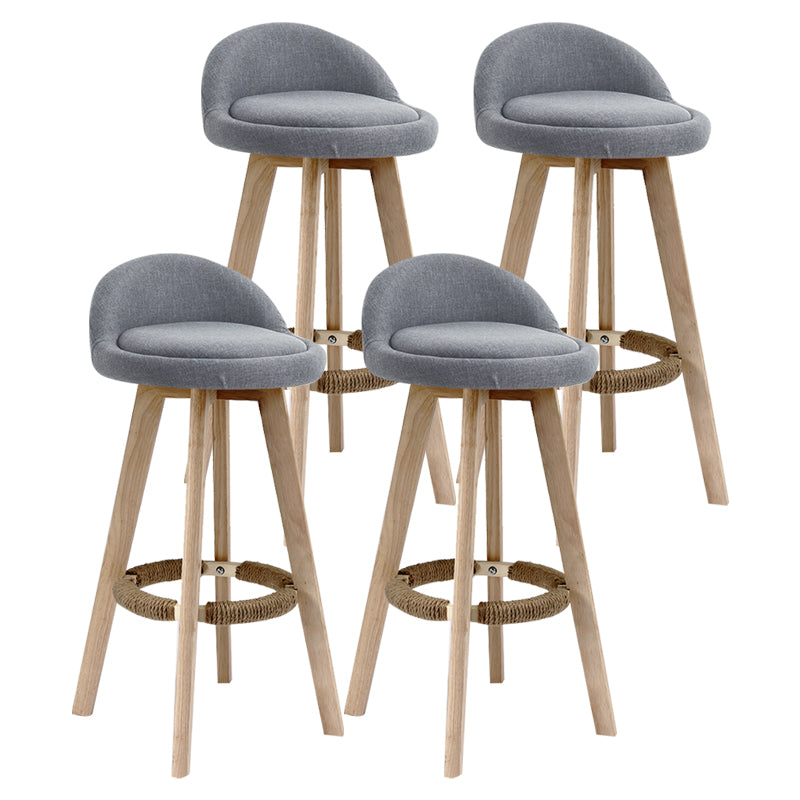 Scandinavian Rubberwood Upholstered Barstool Matte Finish Home Stool