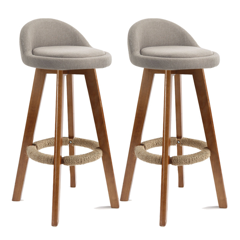 Scandinavian Rubberwood Upholstered Barstool Matte Finish Home Stool