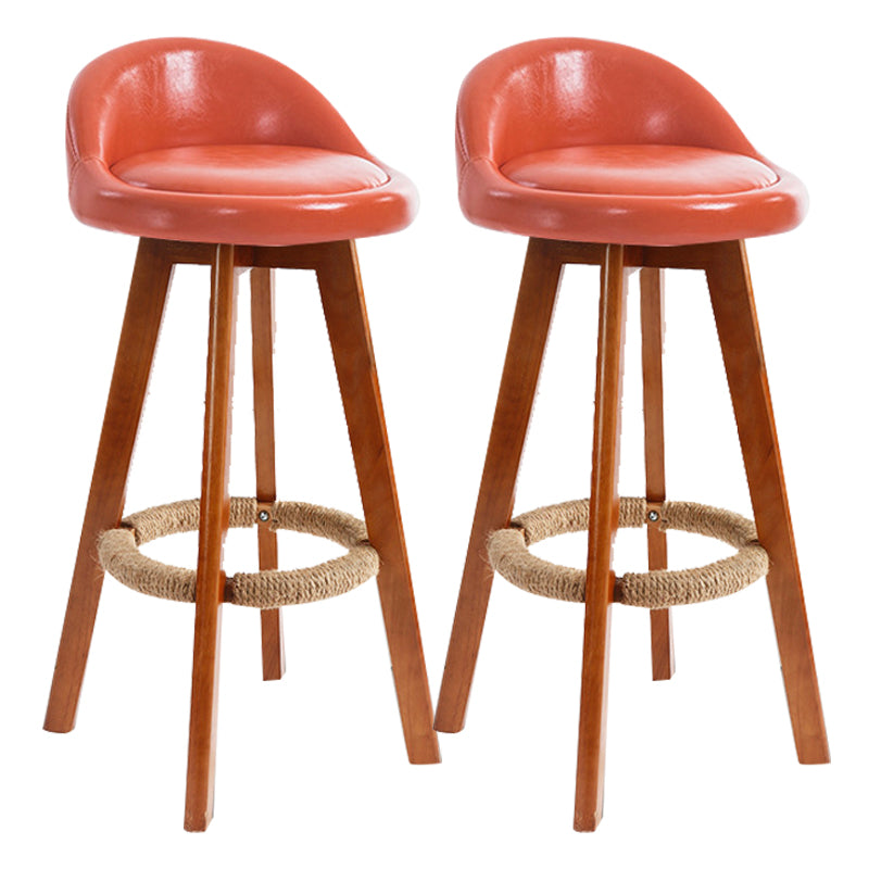Scandinavian Rubberwood Upholstered Barstool Matte Finish Home Stool