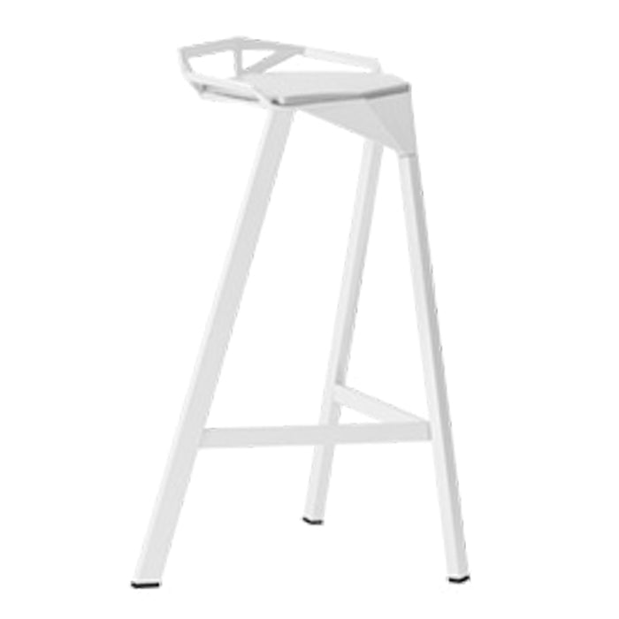 Modern Armless Backrest Counter Stool Iron Kitchen Bar Stool with Leather Cushion