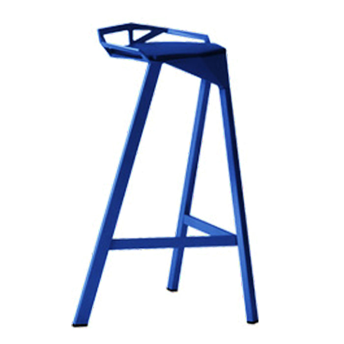 Modern Armless Backrest Counter Stool Iron Kitchen Bar Stool with Leather Cushion
