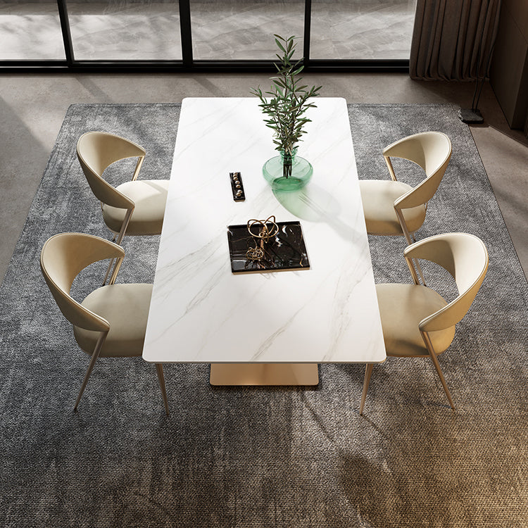 1/4/5/6/7 Pieces Dining Chairs Set  Sintered Stone Dining Table Set Rectangle Table