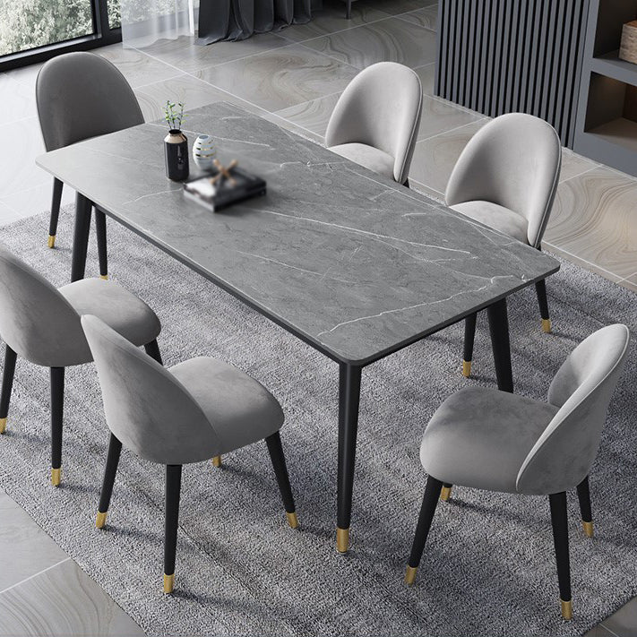 Glam 1/2/3/5/7 Pieces Dining Set Rectangular Sintered Stone Dining Table Set