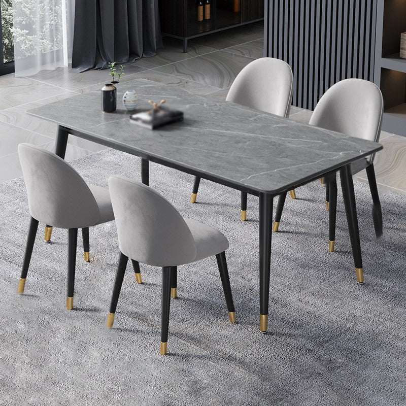 Glam 1/2/3/5/7 Pieces Dining Set Rectangular Sintered Stone Dining Table Set