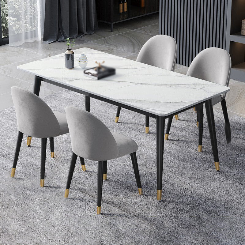 Glam 1/2/3/5/7 Pieces Dining Set Rectangular Sintered Stone Dining Table Set