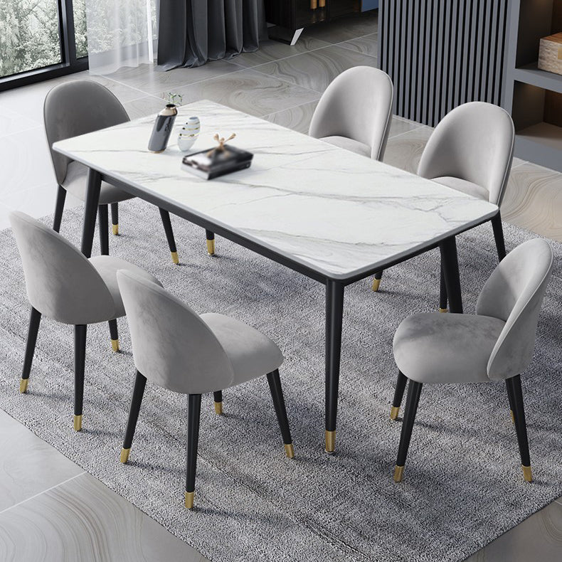 Glam 1/2/3/5/7 Pieces Dining Set Rectangular Sintered Stone Dining Table Set
