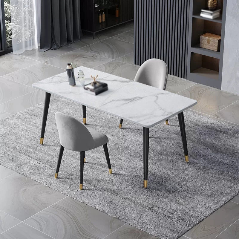Glam 1/2/3/5/7 Pieces Dining Set Rectangular Sintered Stone Dining Table Set