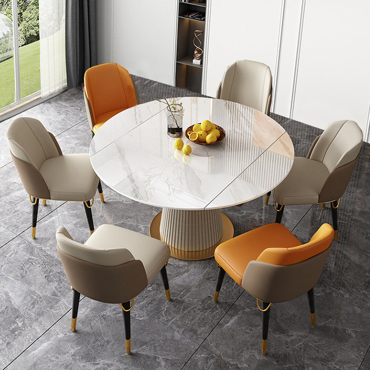 Nordic Glam Sintered Stone Dining Table Set 1/4/5/7 Pieces Dining Set for Kitchen