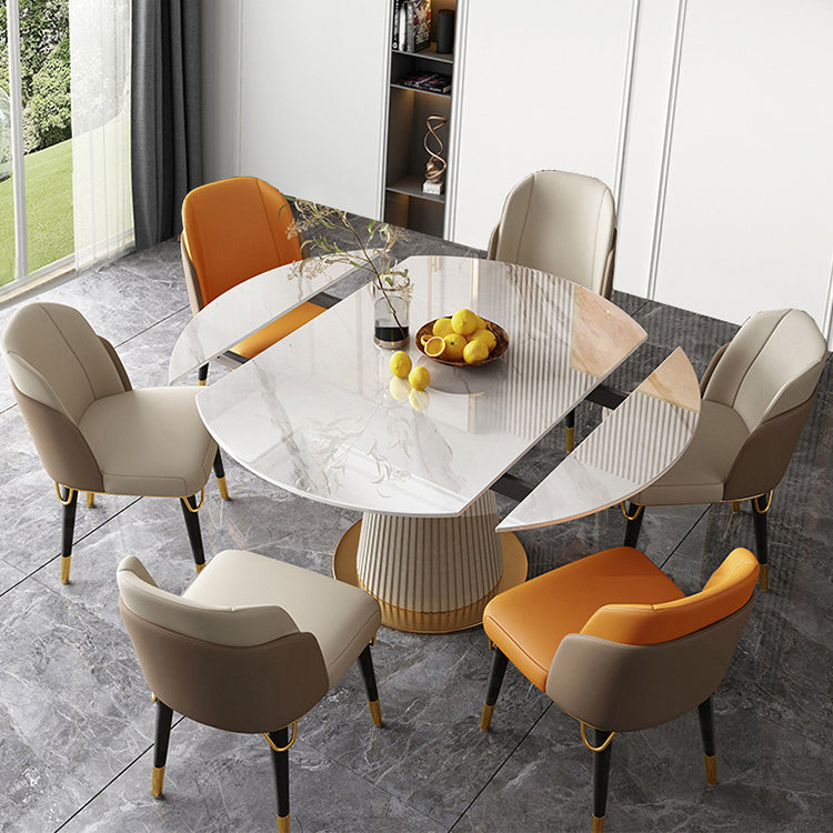 Nordic Glam Sintered Stone Dining Table Set 1/4/5/7 Pieces Dining Set for Kitchen