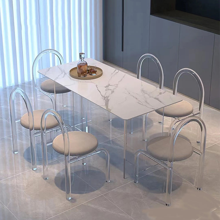 Modern 1/7 Pieces Dining Set Rectangle Acrylic Dining Table for Dining Room