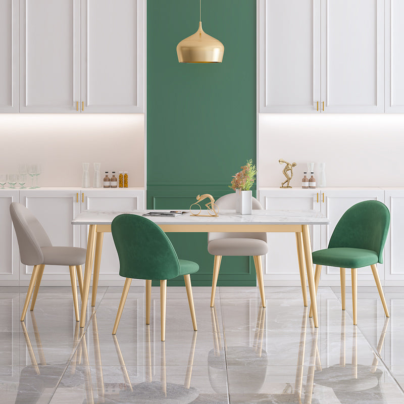 Glam 1/4/5/7 Pieces Dining Set Rectangle Stone Dining Table for Dining Room