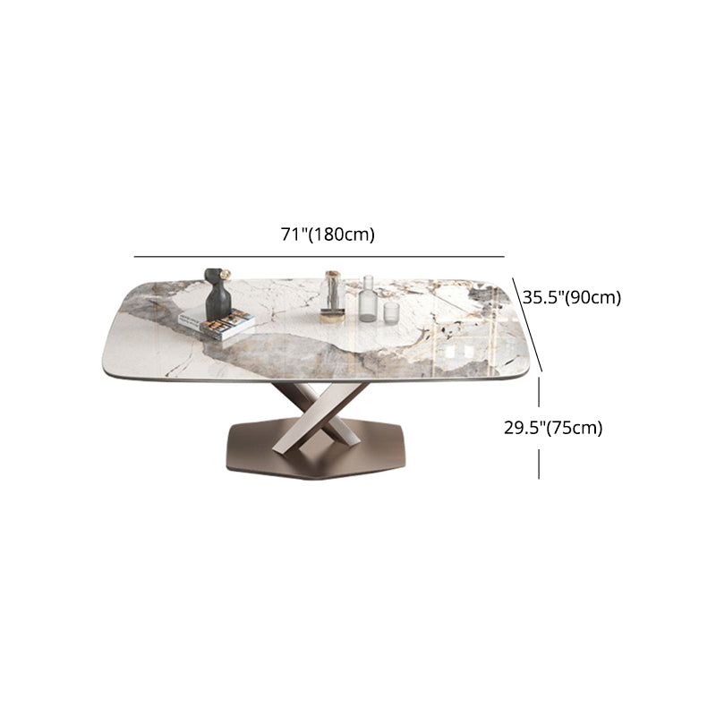 Nordic 1/4/5/7 Pieces Dining Sintered Stone Dining Table Set with Metal Legs