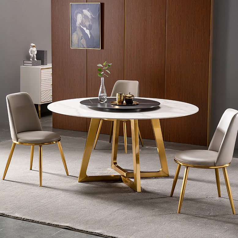 1/4/5/7 Pieces Dining Chairs Set Round Sintered Stone Dining Table Set for Home Use