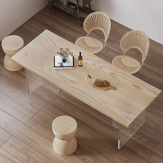 Modern 1/5 Pieces Dining Set Rectangle Pine Wood Dining Table for Dining Room