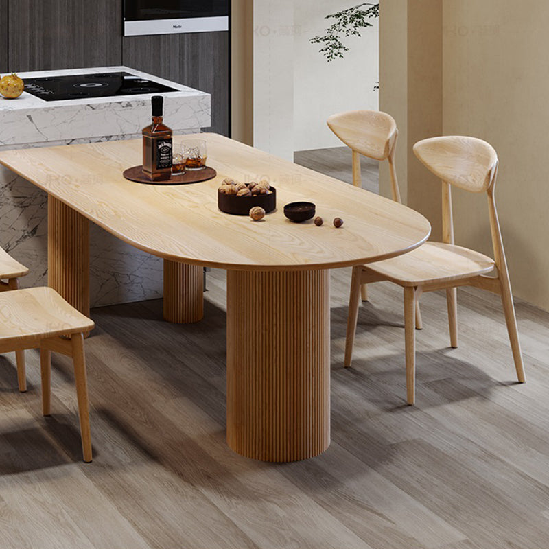Free Form Pine Solid Wood Dining Table Simplicity 3 Legs Table for Dining Room