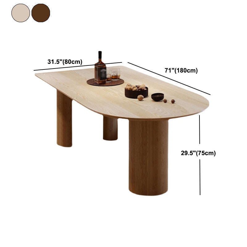Free Form Pine Solid Wood Dining Table Simplicity 3 Legs Table for Dining Room