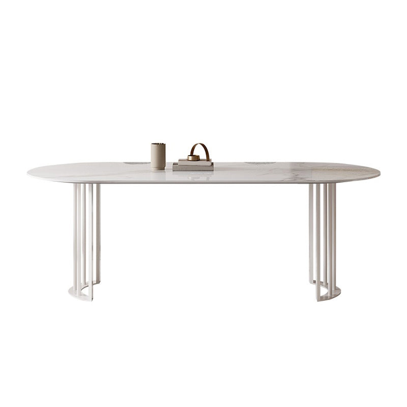 Simplicity Style Oval Double Furniture Stone Dining Table for Dining Room