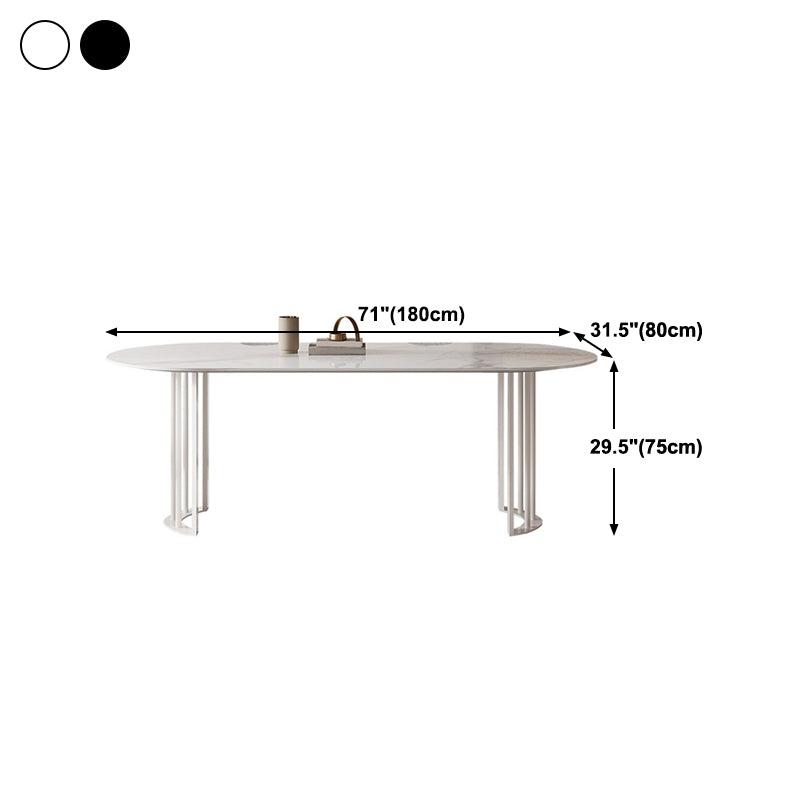 Simplicity Style Oval Double Furniture Stone Dining Table for Dining Room