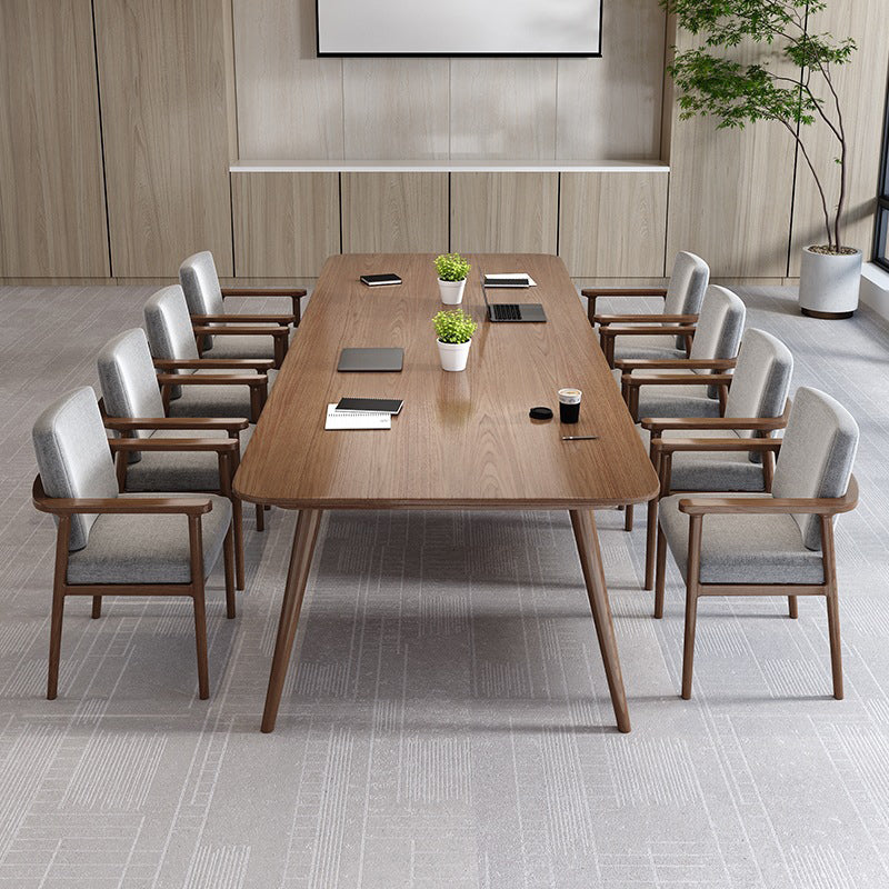 Pine Wood Top Dining Table Traditional Luxury Rectangle Table with 4 Legs